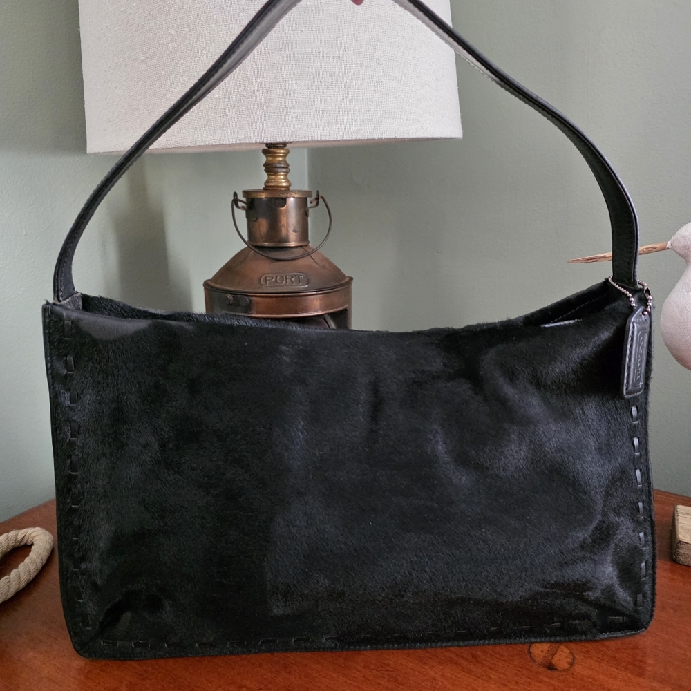 Coach West End 9469 Vintage Black Haircalf Leather Hobo Shoulder Bag
